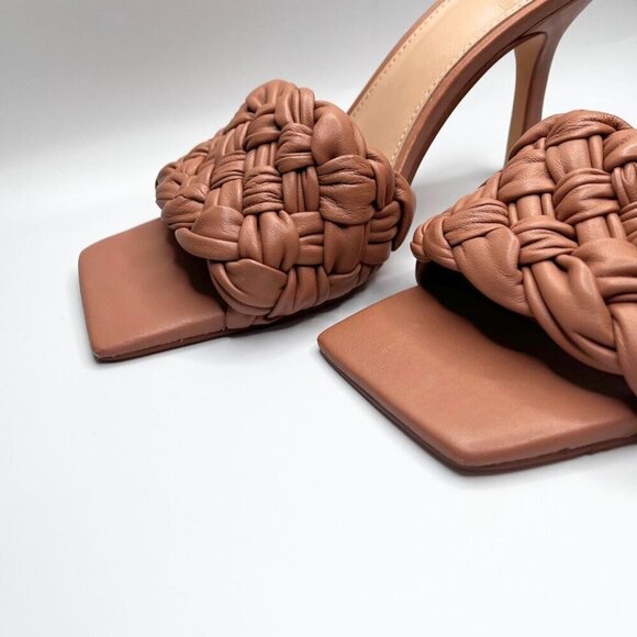 MARC FISHER DIGANA BEIGE NUDE LEATHER HEELED SANDALS - 7.5 - Picture 6 of 11